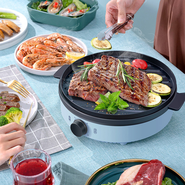 Multi-functional non stick 2020 indoor electric grill with hotpot