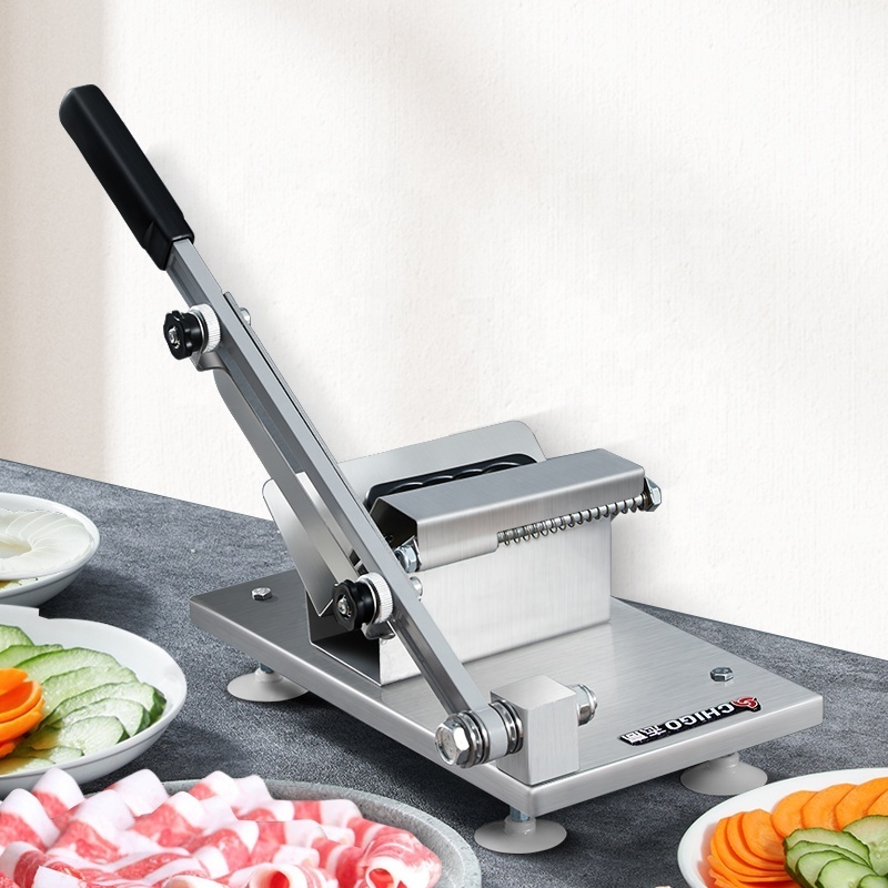 High Efficiency Hand Slicing Machine Meat Slicer Meat Bone Cutter Manual Ribs Chopper for Fish Chicken Beef Frozen Vegetables