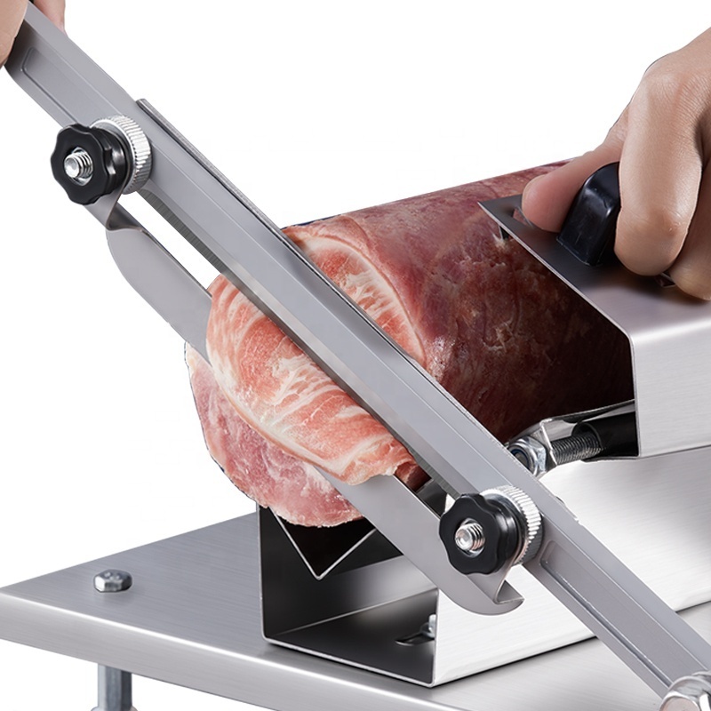 High Efficiency Hand Slicing Machine Meat Slicer Meat Bone Cutter Manual Ribs Chopper for Fish Chicken Beef Frozen Vegetables