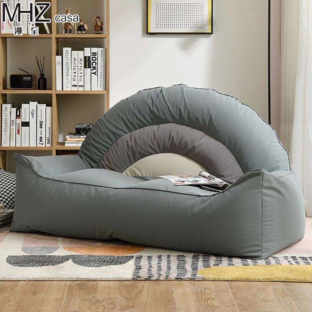 Rainbow Luxury Fur Lazy Sofa Couch Sack Fluffy Bean Bag Chair Cover Modern Homguava Large Giant Bean Bag Bed For Adults Humans