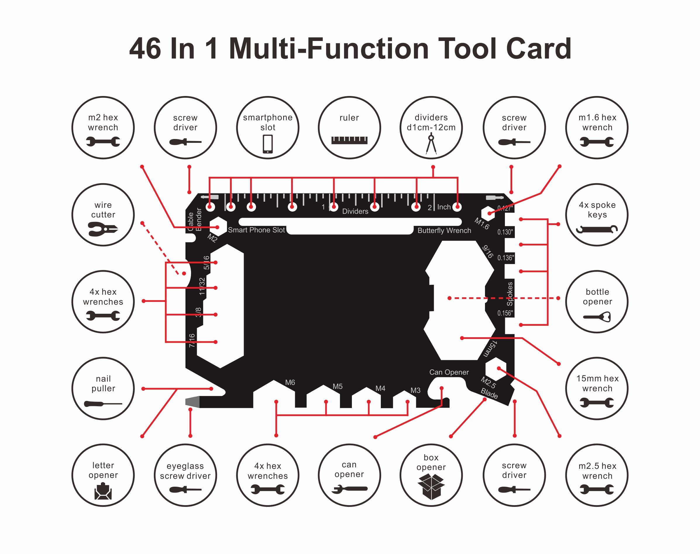 Customized LOGO Stainless Steel  Multipurpose Multi Function Credit Card Tool Gift Business Card