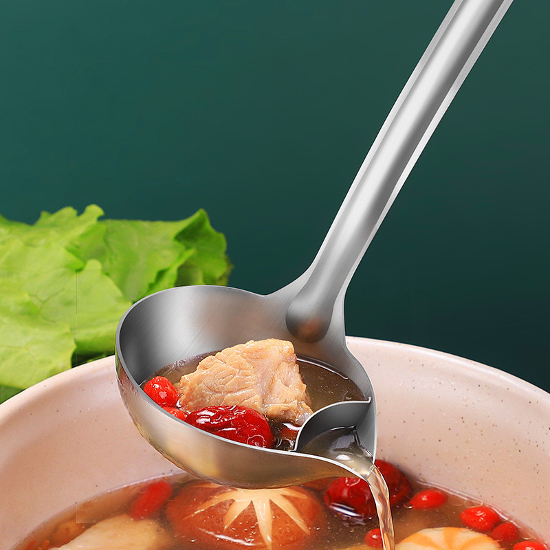 New Design Healthy Kitchen Accessory Stainless Steel Oil Separator Soup Ladle