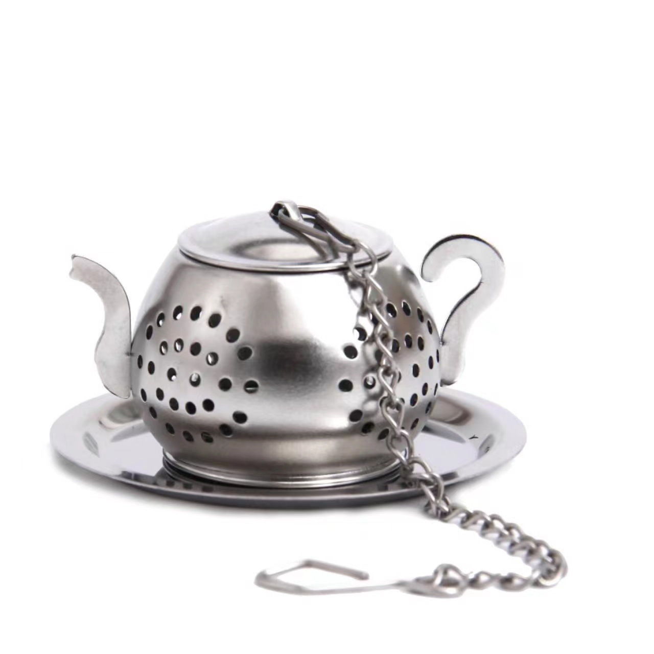 Reusable Stainless Steel Dishwashable Herbal Tea Filter Strainer With Tray