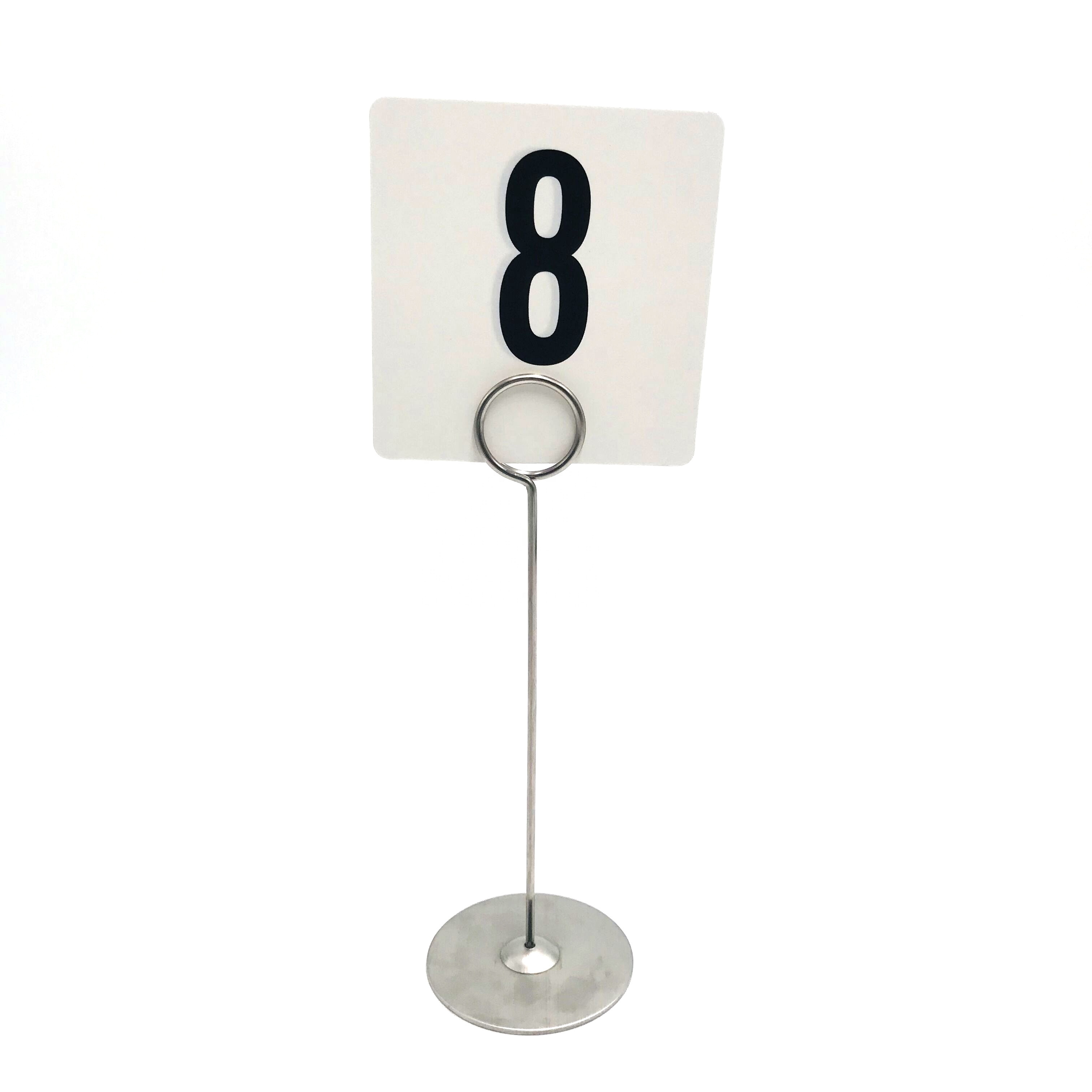 Stainless Steel Name Card Pop Menu Table Number Sign Place Card Holder Wedding Metal Table Floor Welcome Display Sign Stand