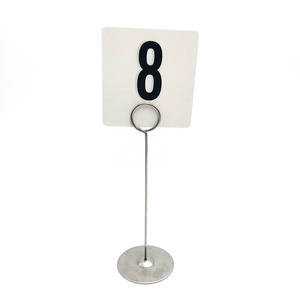 Stainless Steel Name Card Pop Menu Table Number Sign Place Card Holder Wedding Metal Table Floor Welcome Display Sign Stand