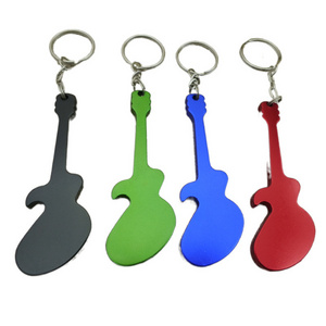 Giveaway Custom Engraving Metal Key chain Electric Guitar Shape Bottle Opener