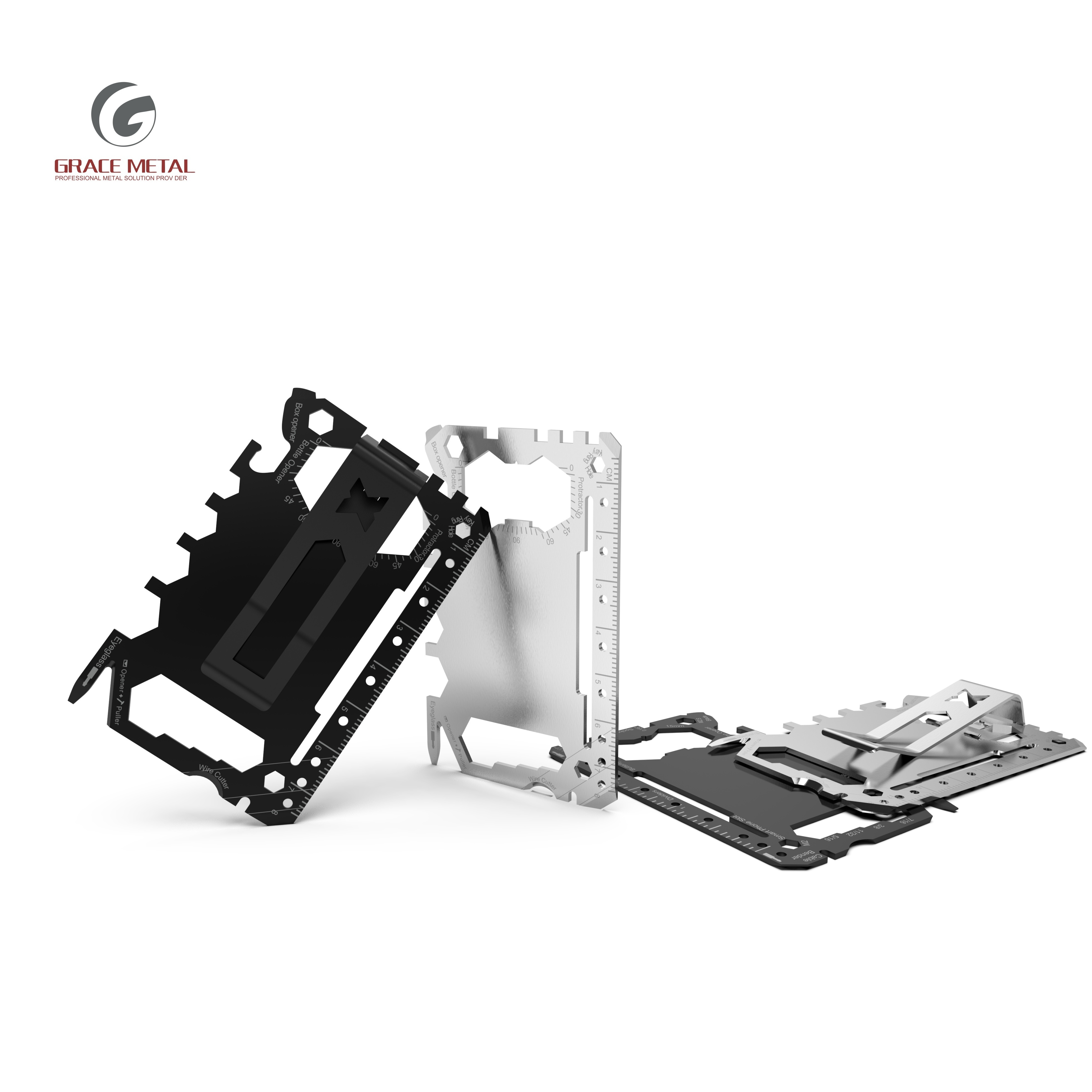 Outdoor Sports 50 Functions Quick Fix tool EDC Slim Wallet Metal Survival Tool Card