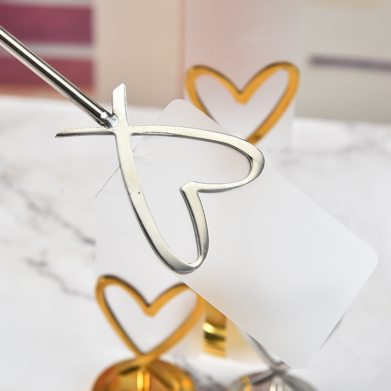 Heart Shaped Metal Menu Card Holder 4/6 inch Restaurant Stand Holder for Wedding