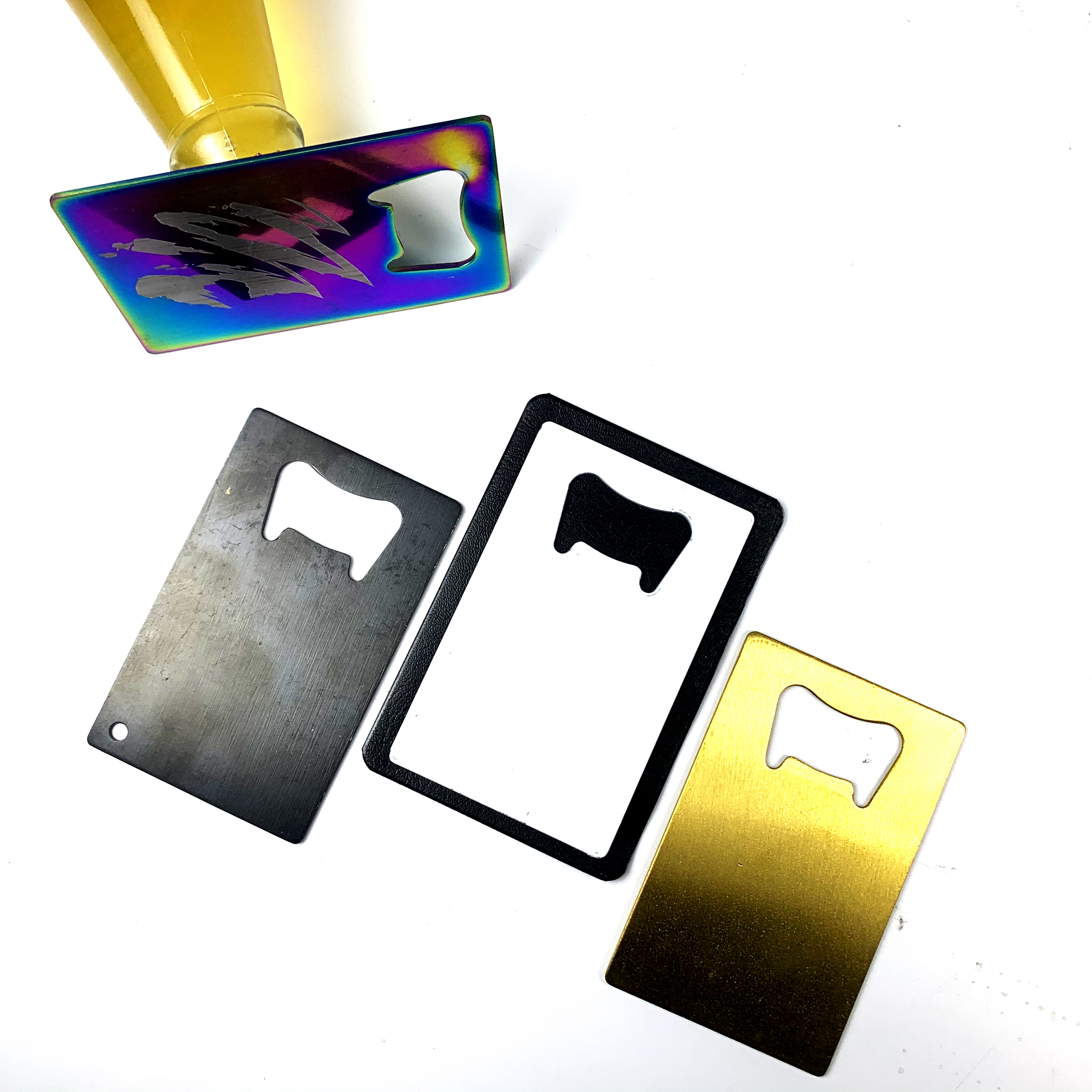 Custom Eco-Friendly Sublimation Flat Rectangle Credit Card Bottle Opener Printed Laser Engraved Logo Metal Beer Opener