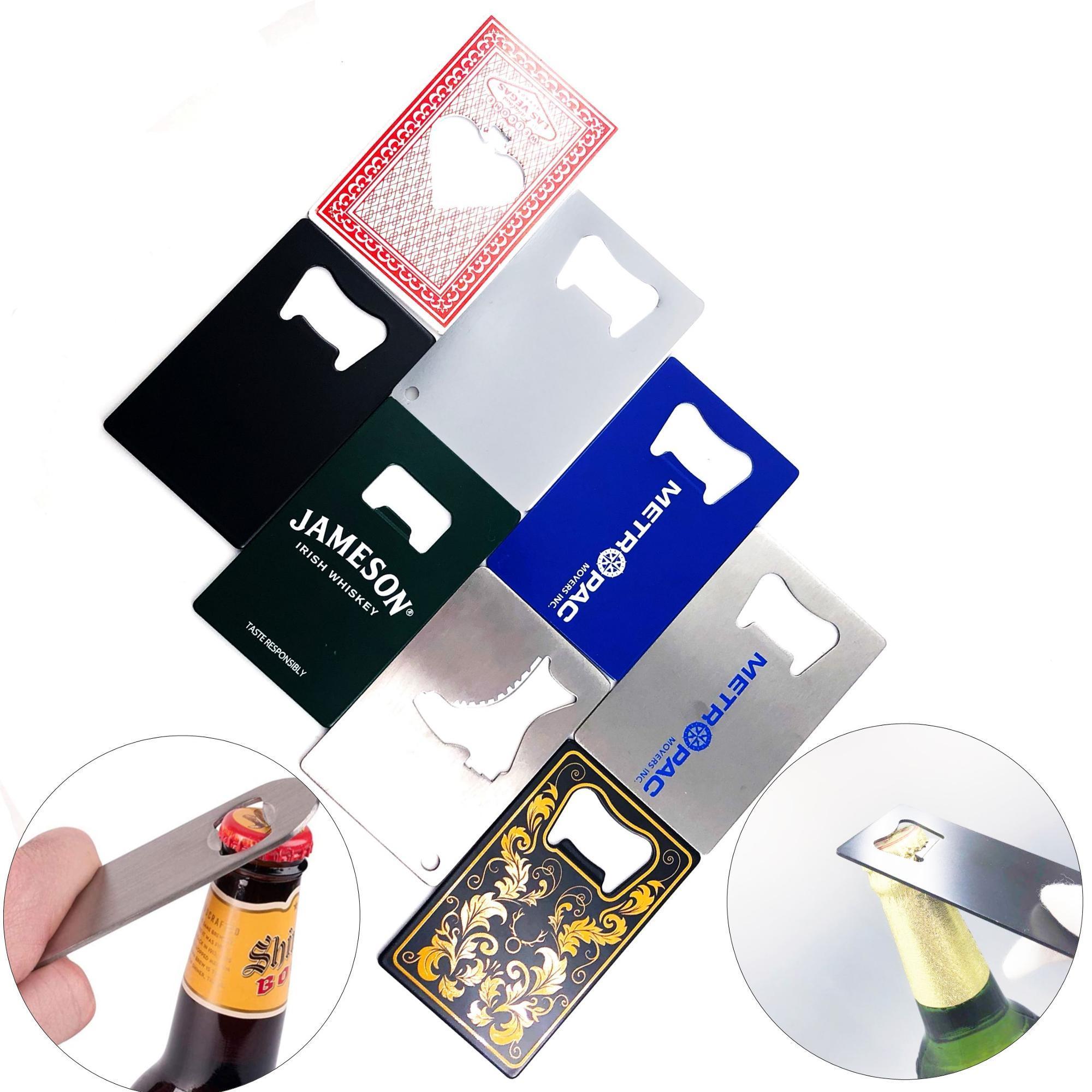 Custom Eco-Friendly Sublimation Flat Rectangle Credit Card Bottle Opener Printed Laser Engraved Logo Metal Beer Opener