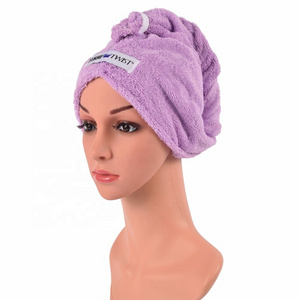 custom 100% Cotton women quick drying salon turban hair towel wrap