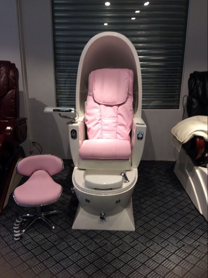 Modern Hot Pink New Egg Shape Spa Pedicure Chair Spa Chair With Magnet Whirlpool Jaccuzi Tub