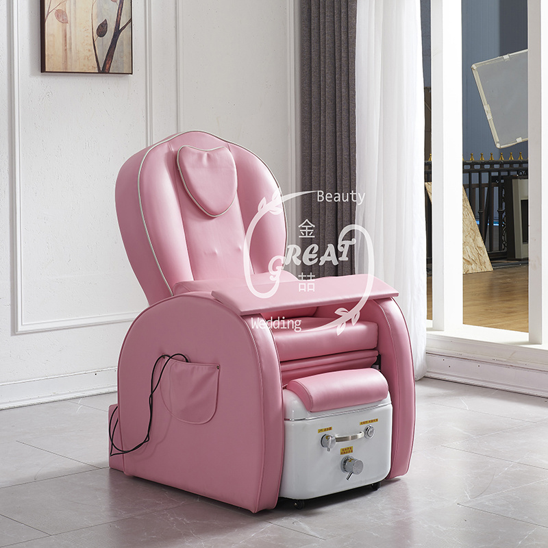 Great Foshan Factory Hot Pink New Reclining Luxury Kids Foot Pedicure Spa Chair With Jet Jump