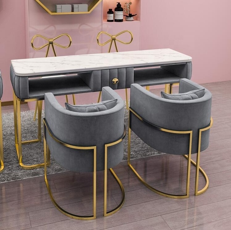 Great Foshan Factory Pink Nail Table Manicure Table Salon Furniture For Sale