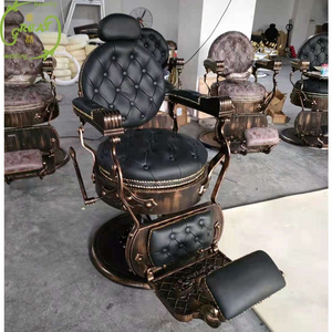 Hot Sale Antique Vintage Bronze Beauty Salon Chair Brown Classic Barber Chair For Hair Salon Shop