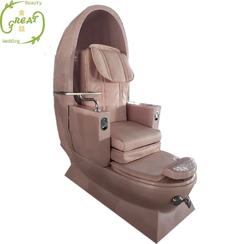 Modern Luxury Oval Egg Shaped Pink Foot Spa Manicure Chair Massage Pedicure Chair For Sale