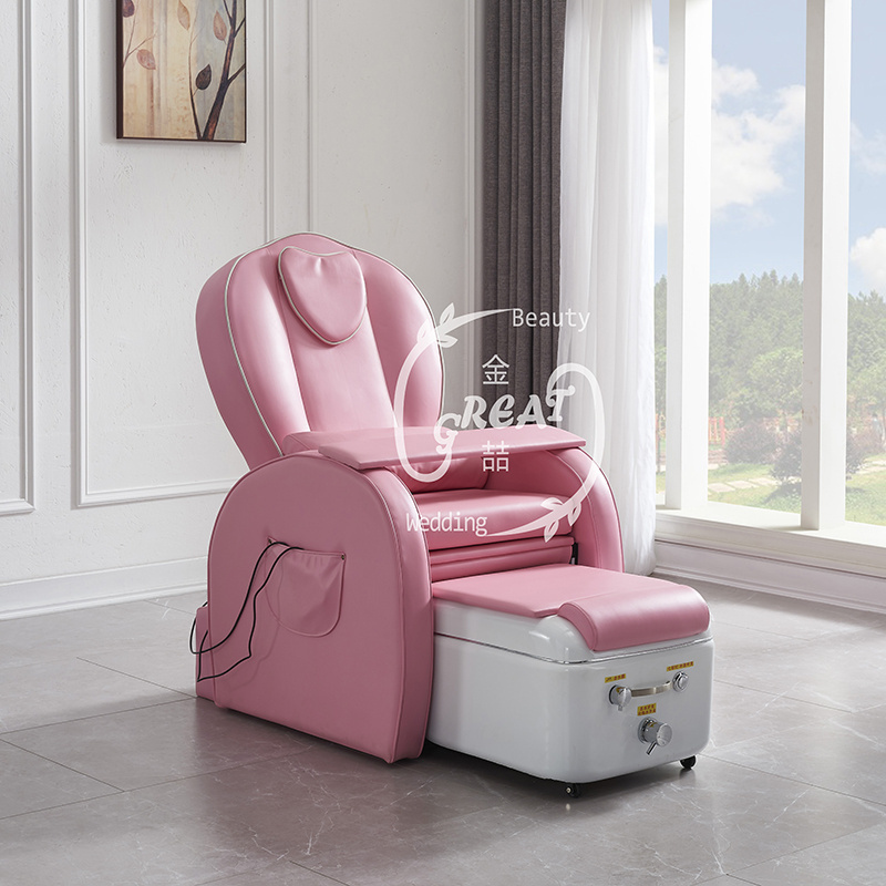 Great Foshan Factory Hot Pink New Reclining Luxury Kids Foot Pedicure Spa Chair With Jet Jump