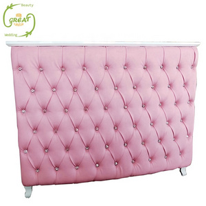 Great Foshan Factory Hot Sale Cheap Modern Pink Beauty Salon Furniture Nail Salon Reception Desk