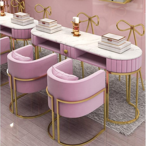 Great Foshan Factory Pink Nail Table Manicure Table Salon Furniture For Sale