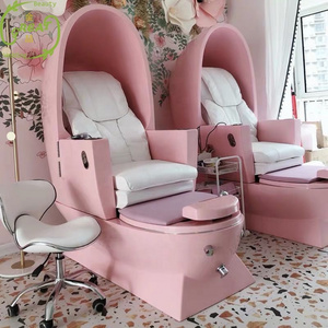 Modern Luxury Oval Egg Shaped Pink Foot Spa Manicure Chair Massage Pedicure Chair For Sale