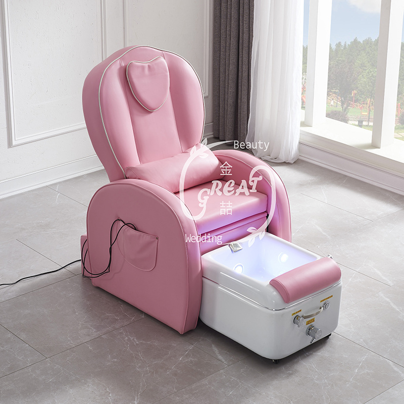 Great Foshan Factory Hot Pink New Reclining Luxury Kids Foot Pedicure Spa Chair With Jet Jump