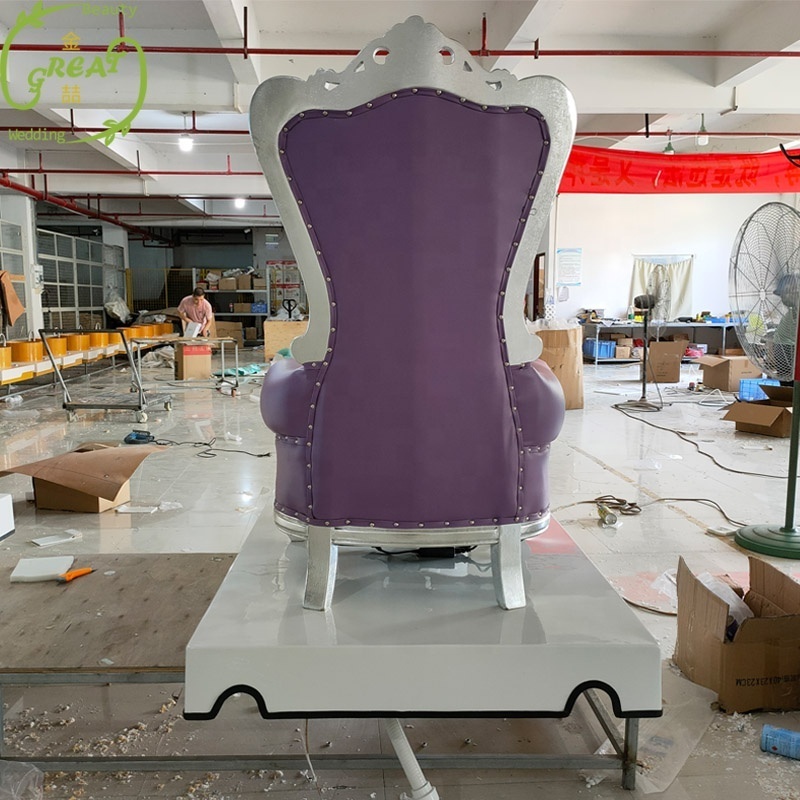 Luxury King Queen Throne Purple Foot Spa Chairs Royal Chair No Plumbing Kids Spa Pedicure Chair