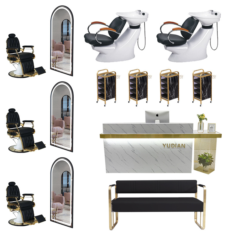 Great Foshan Factory Hot Sale Cheap New Design Hair Salon Furniture Sets Chair Hairdresser Hair Beauty Used Barber Chairs