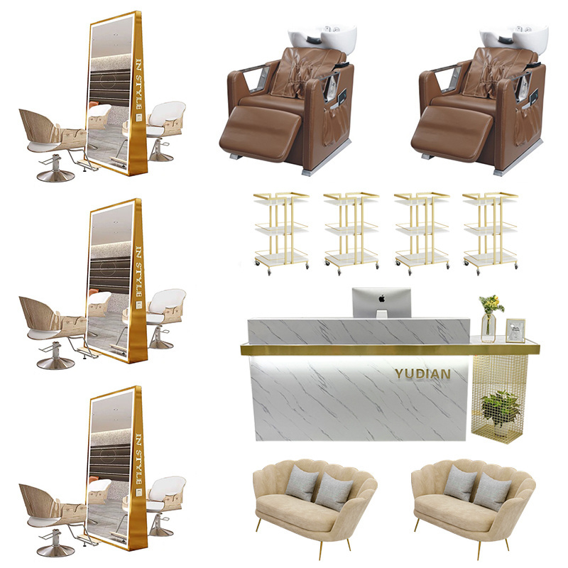 Great Foshan Factory Durable Hair Salon Chair Ladies Salon Equipment And Furniture Package For Barber Shop