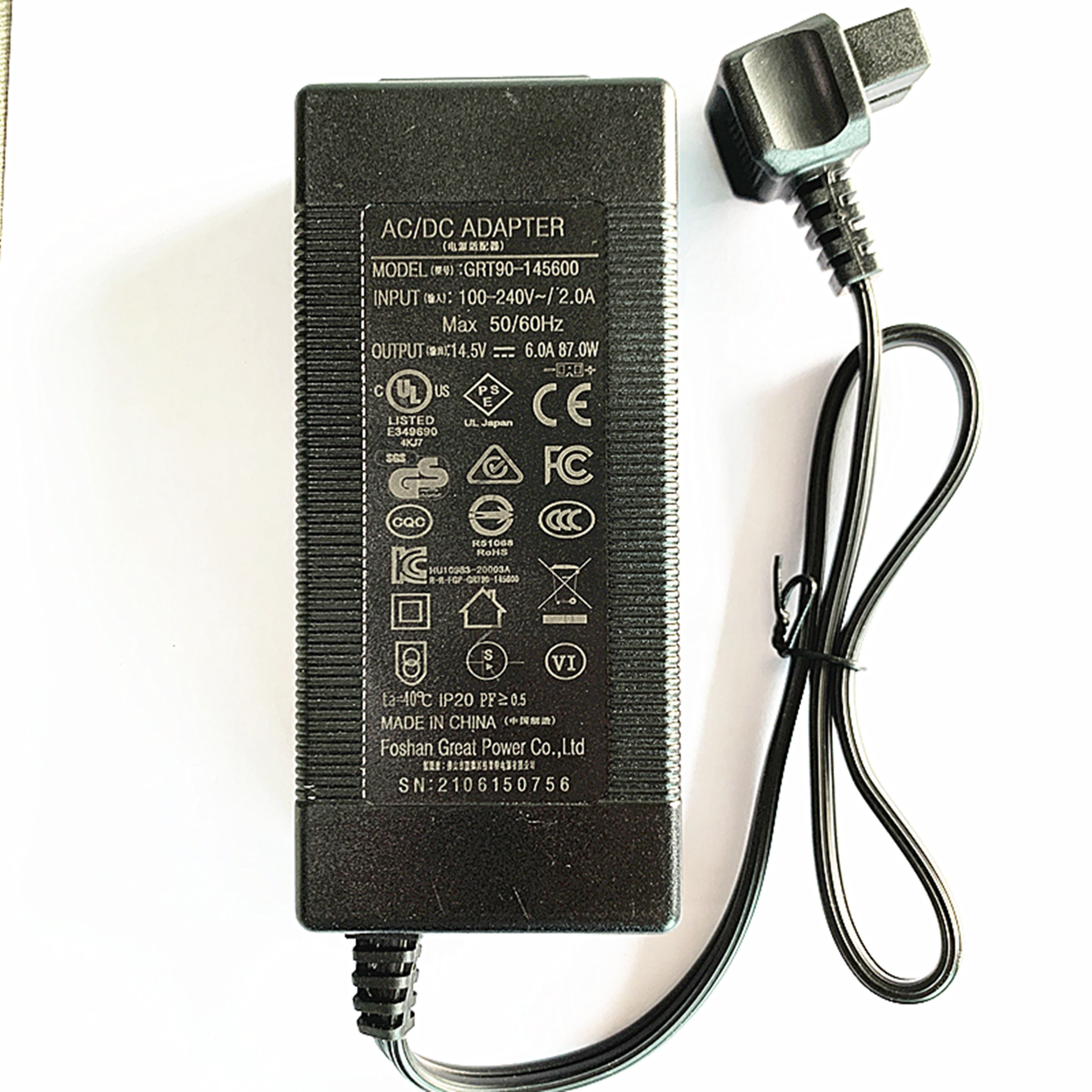 Switching power supply 100-240VAC input 14.5V 6A Output AC DC adapter desk-top ROHS Charger for Car refrigerator  cooling system