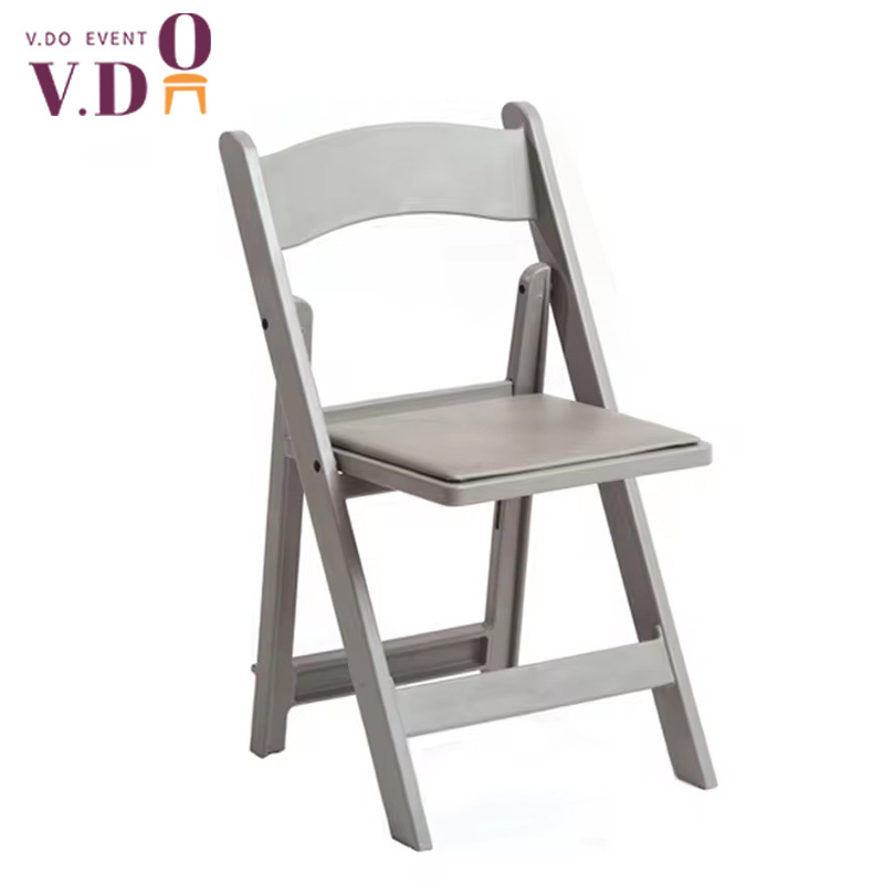 Wholesale Stackable Garden Wedding Event Padded Plastic Grey Resin Folding Chair hotel chairs