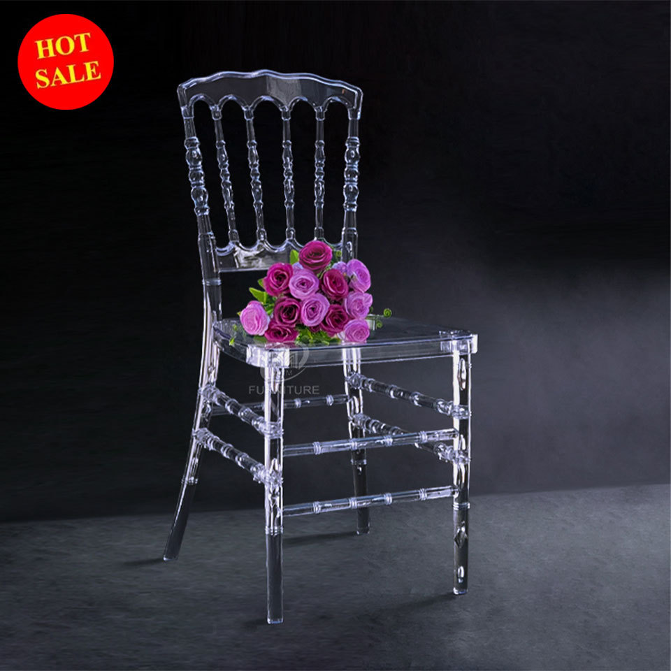 Wholesale Hotel Plastic Acrylic Clear Resin Crystal Chiavari Chair Party Events Tiffany Wedding Transparent Chairs