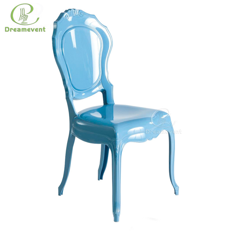 Royal style dining used acrylic transparent modern white arm chair