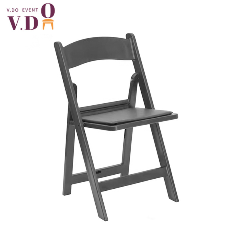 Wholesale Stackable Garden Wedding Event Padded Plastic Grey Resin Folding Chair hotel chairs