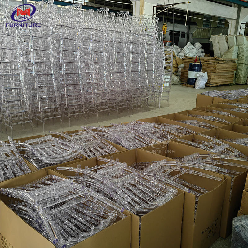 Wholesale Hotel Plastic Acrylic Clear Resin Crystal Chiavari Chair Party Events Tiffany Wedding Transparent Chairs