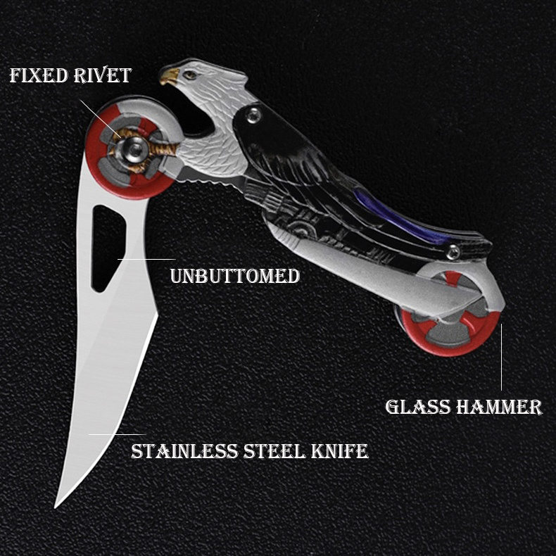 Folding Knife Stainless Steel Blade Pocket Outdoor Gift Motorcycle Sharp Cutting Knife Portable Pocket Hunting Knife