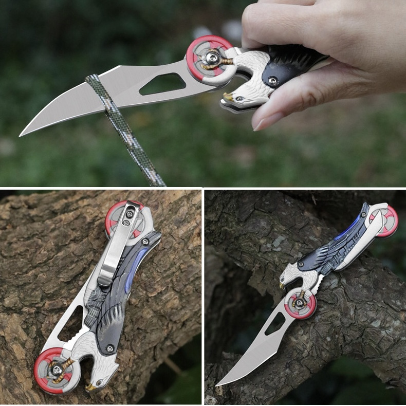 Folding Knife Stainless Steel Blade Pocket Outdoor Gift Motorcycle Sharp Cutting Knife Portable Pocket Hunting Knife