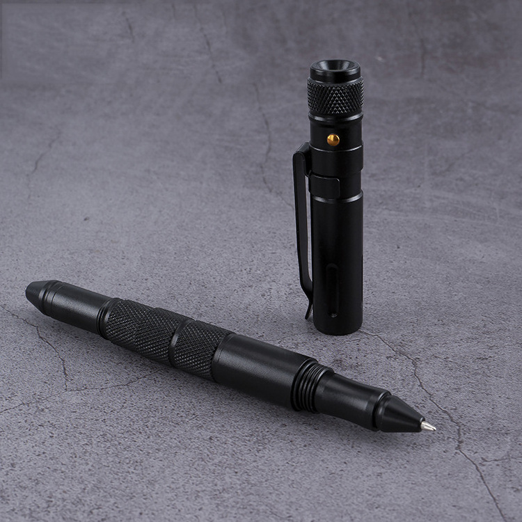 Outdoor LED With Flashing Tungsten Steel Window Breaking Self-Defense Pen Personalized Tactical Camping pen with Fire starter