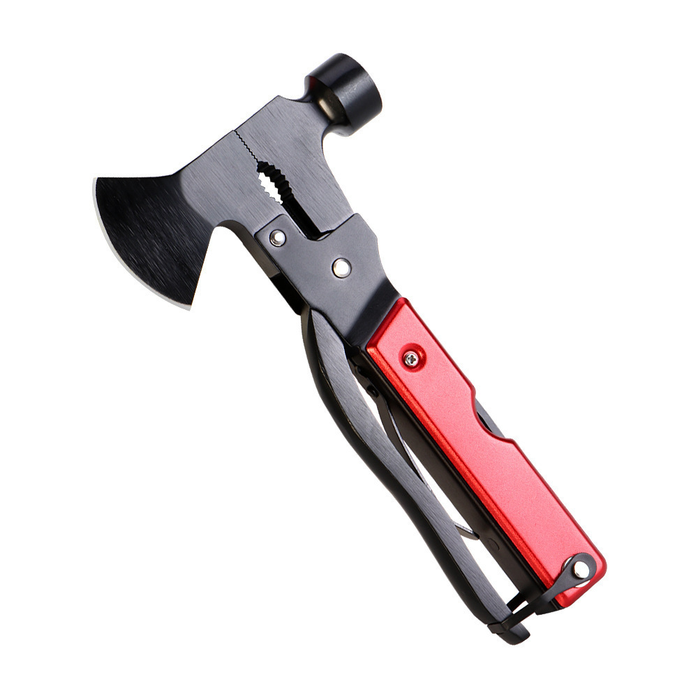 15 in 1 Aluminum Handle Tools Multifunctional Axe Foldable Hammer Knife Pliers Camping Accessories With Axe Hammer