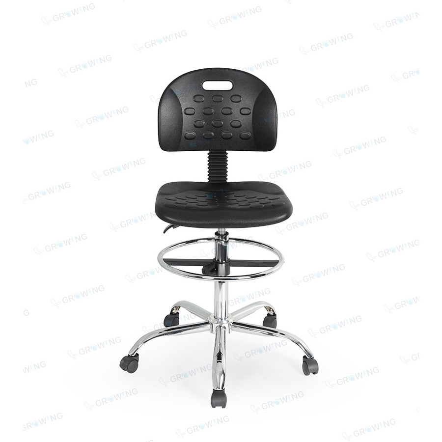 ESD Furniture Adjustable PU Antistatic Cleanroom Laboratory Chair with 360 Free Rotation Foot Rest Lab Chair PUC-07