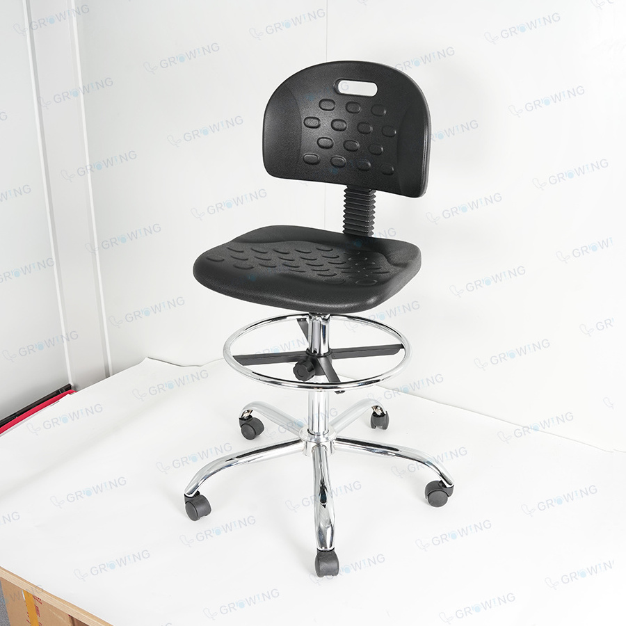 ESD Furniture Adjustable PU Antistatic Cleanroom Laboratory Chair with 360 Free Rotation Foot Rest Lab Chair PUC-07