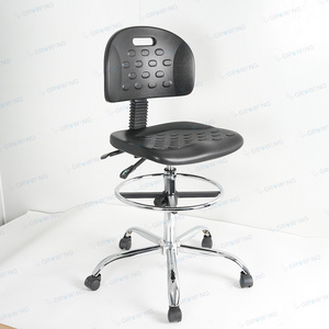 ESD Furniture Adjustable PU Antistatic Cleanroom Laboratory Chair with 360 Free Rotation Foot Rest Lab Chair PUC-07