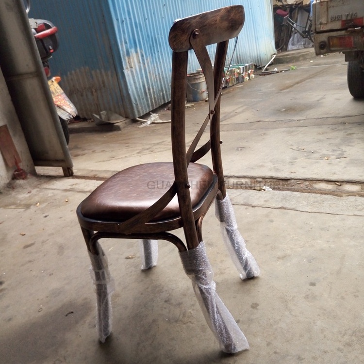 industrial vintage cross x back metal chair