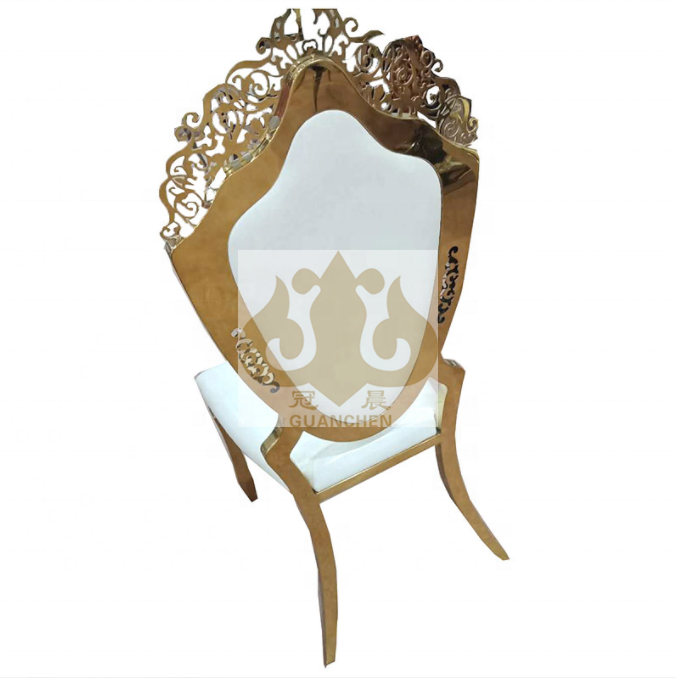 Wholesale Royal King Throne Gold Stainless Steel Wedding Chair