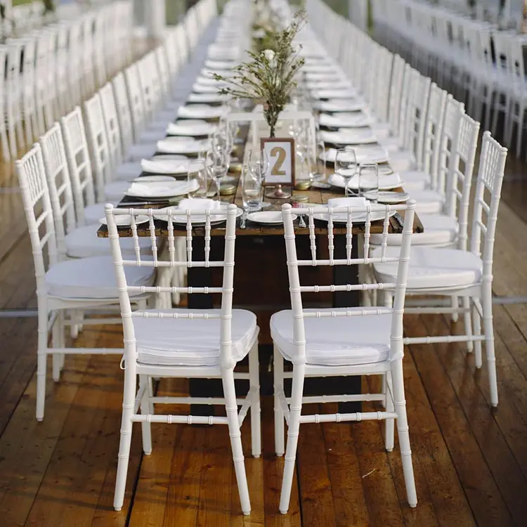 Colorful rental banquet party white wedding hotel pp plastic chiavari chair