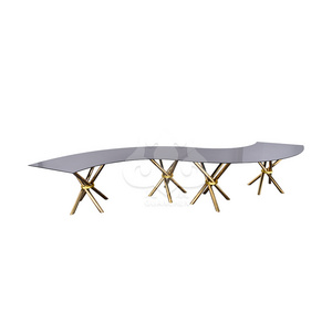 Multiple Shape Selection Circle Rectangle Ellipse Serpentine Stainless Steel Dining Table Base Wedding Tables For Sale