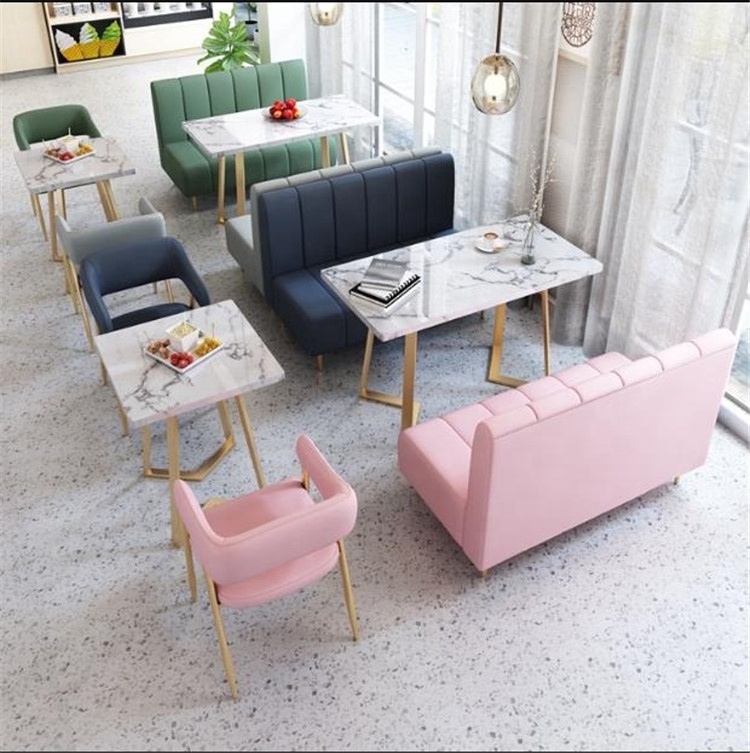 Modern new design restaurant sofa booths indoor club furniture table and chair single cafe sofa restaurant luxury