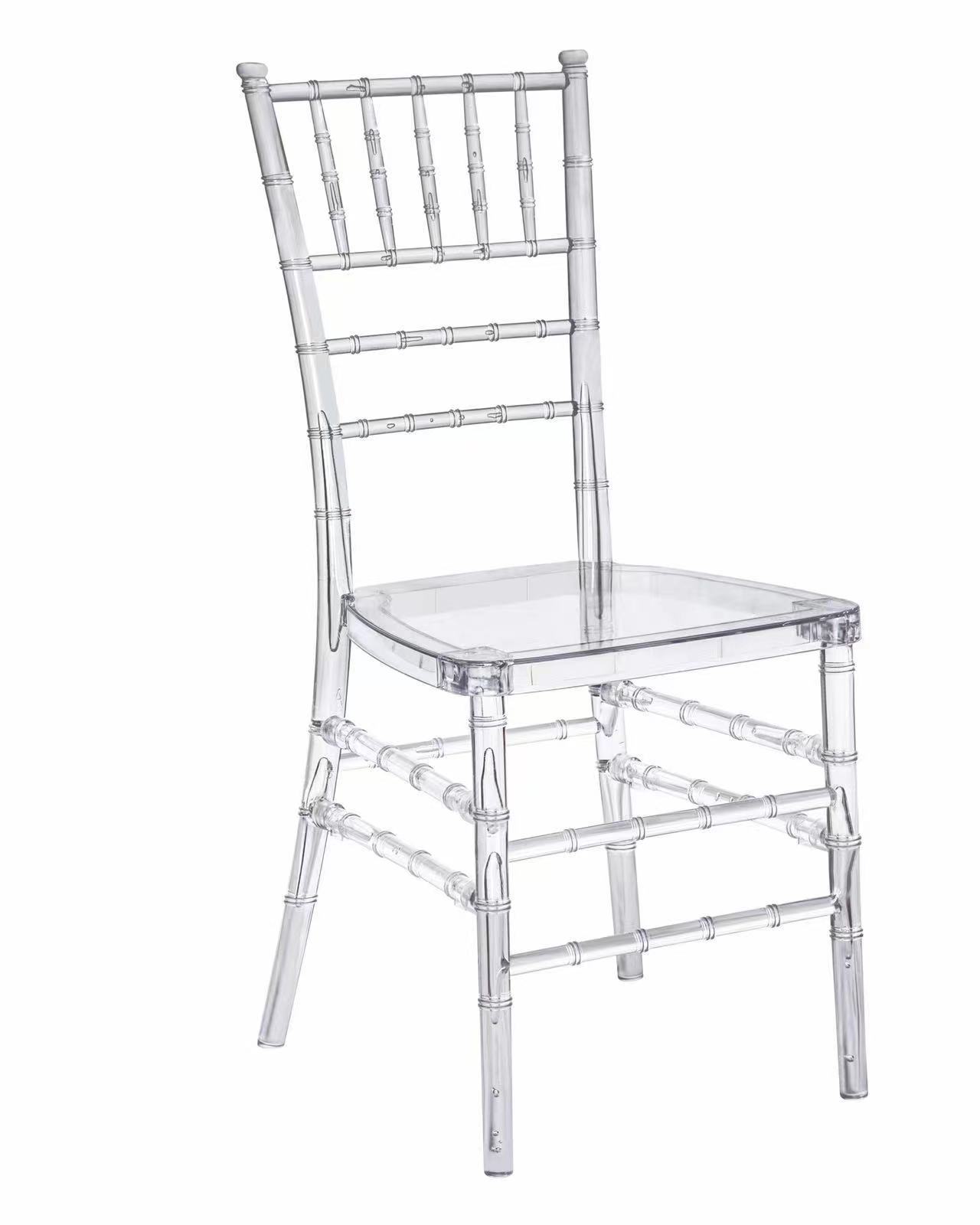 Wholesale Tiffany Crystal Wedding Chairs Plastic Stackable Banquet Event Phoenix Napoleon Clear Chiavari Chairs