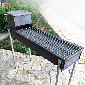 180cm Long large charcoal smoker type outdoor stainless steel accessories foldable rotating barbecue bbq smoker grill commercial