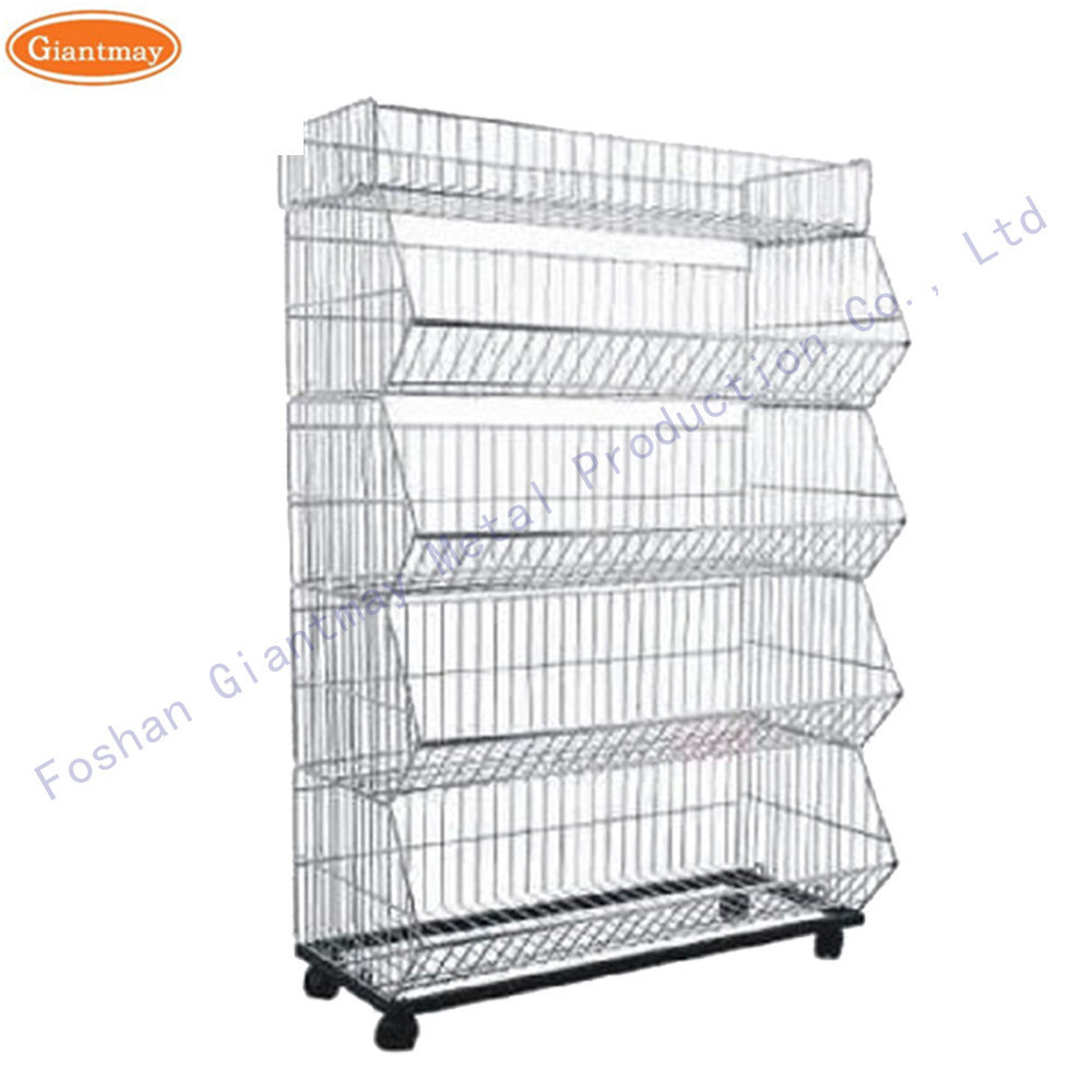 Popular Mesh Shelf Potato Chips Stand for Groceries Snacks Wire Storage Rack Shelf