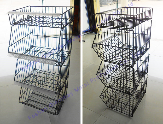 Popular Mesh Shelf Potato Chips Stand for Groceries Snacks Wire Storage Rack Shelf